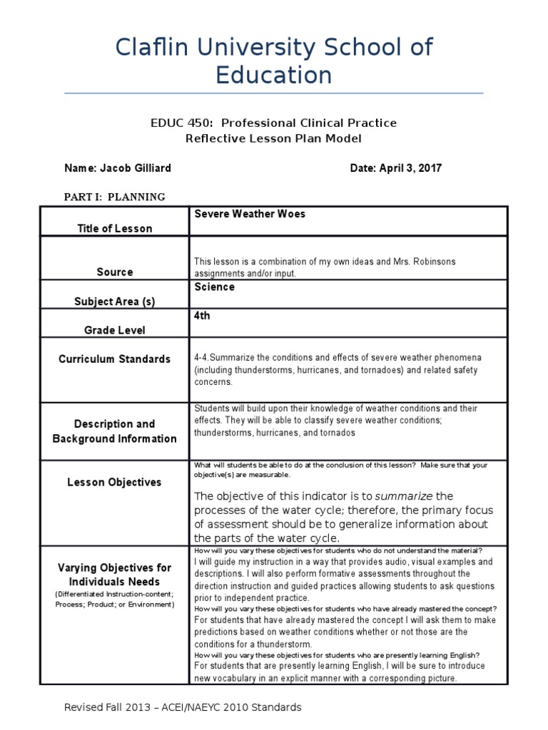 Reflective Lesson Plan 1 | PDF | Lesson Plan | Classroom Management