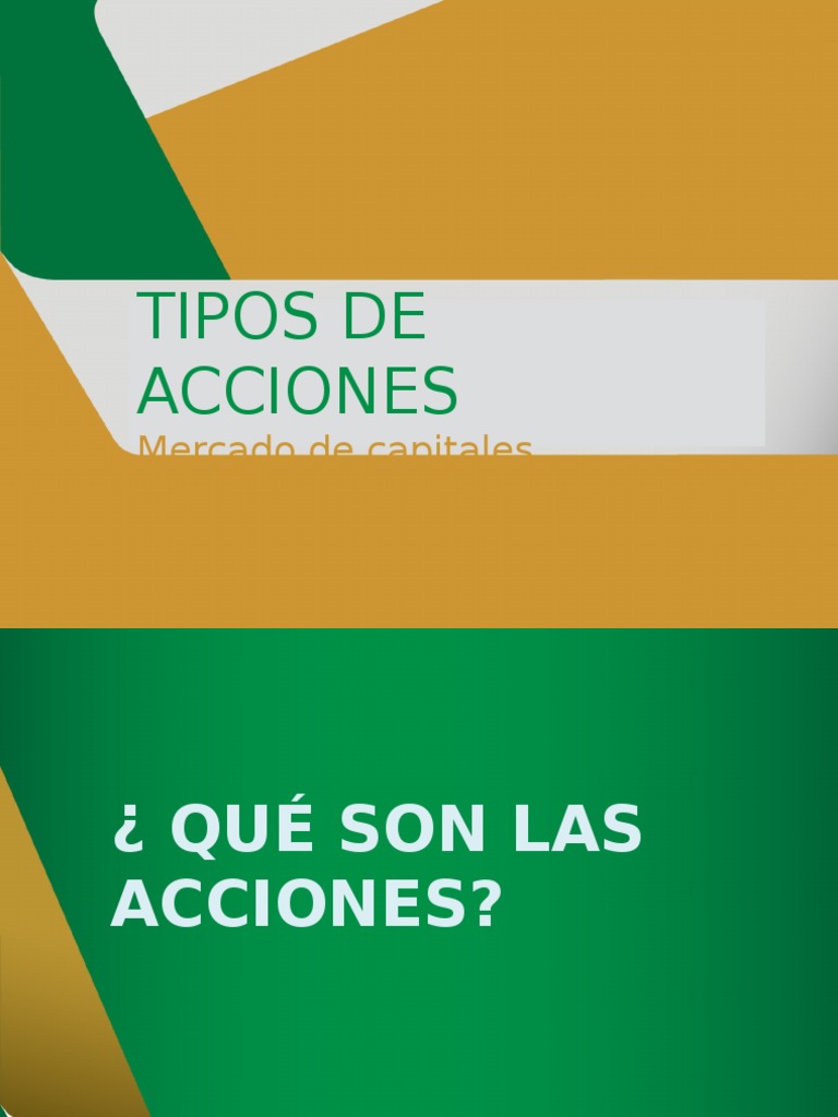Tipos De Acciones Pdf Compartir Finanzas Interés