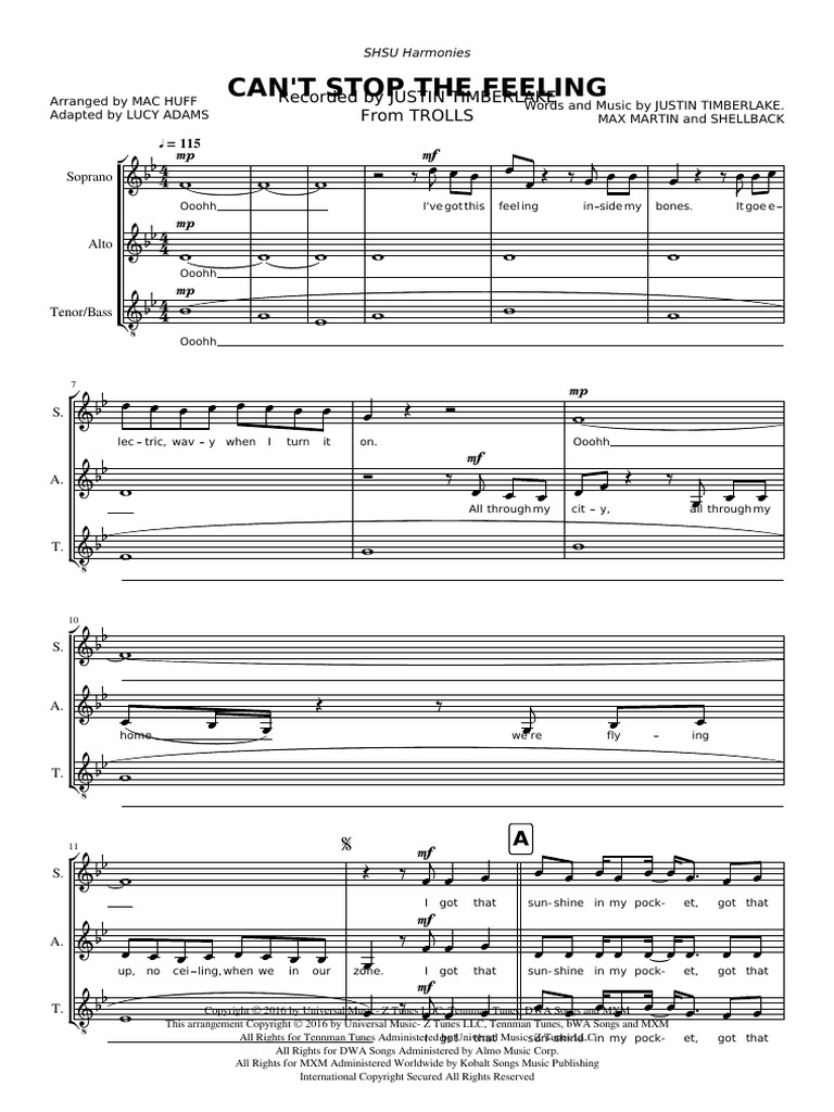 Cant Stop The Feeling XML PDF Performing Arts Entertainment