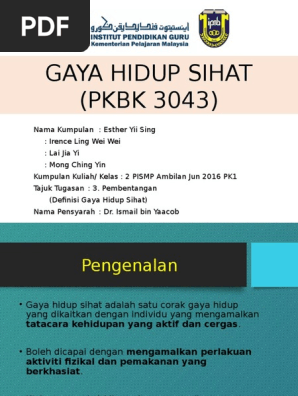 Gaya Hidup Sihat Pdf