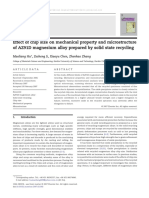 Effect of Chip Size On Mechanical Property and Microstructure of AZ91D Magnesium Alloy Prepared by Solid State Recycling PDF