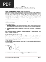 Unit 4 Visible Surface Detection and Surface-Rendering