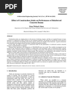 Effect of Construction Joints On Performance of Reinforced Concrete Beams PDF