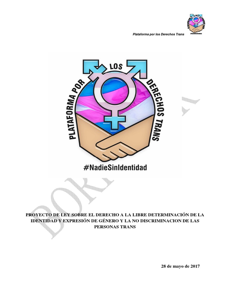 Ley Sobre El Reconocimiento A Libre Determinación de La Identidad y ...