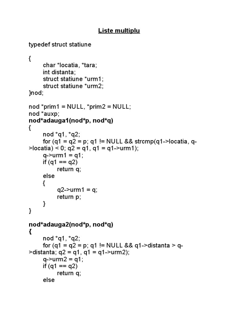4.lista Multiplu Inlantuita | PDF | C++ | Object Oriented Programming