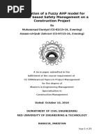 Application of a Fuzzy AHP Model for Behavior Based Safety Management on a Construction Project