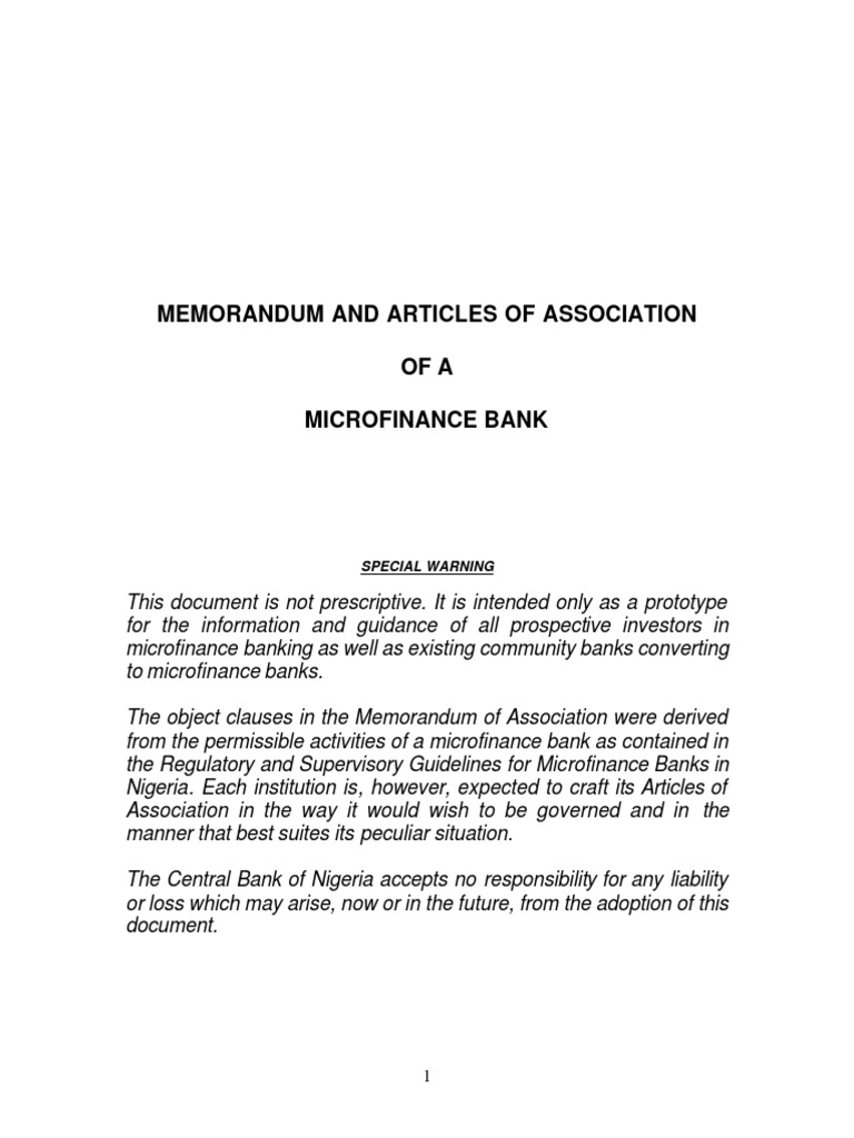 Memorandum and article of incorporation image