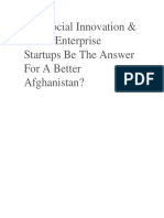 Can Social Innovation & Social Enterprise Startups Be the Answer for a Better Afghanistan?