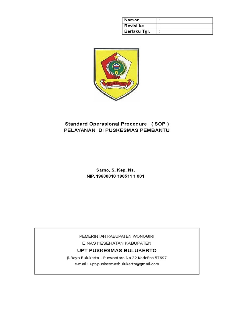 Sop Pelayanan Di Pustu | PDF | Sains & Matematika