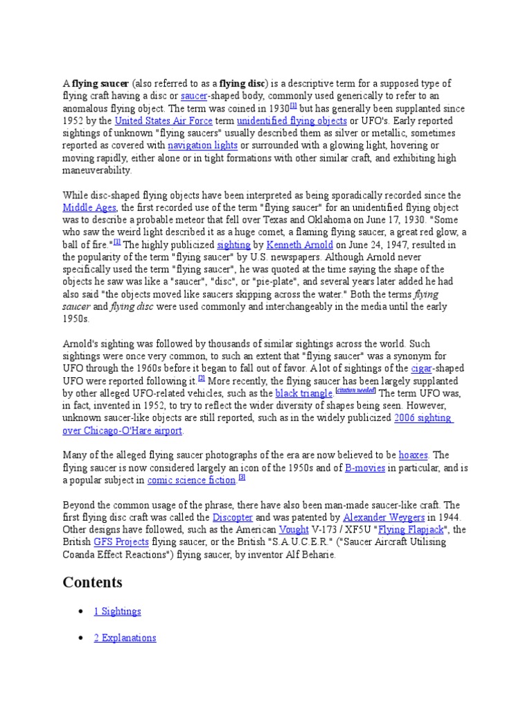 A Flying Saucer PDF Science Science (General)