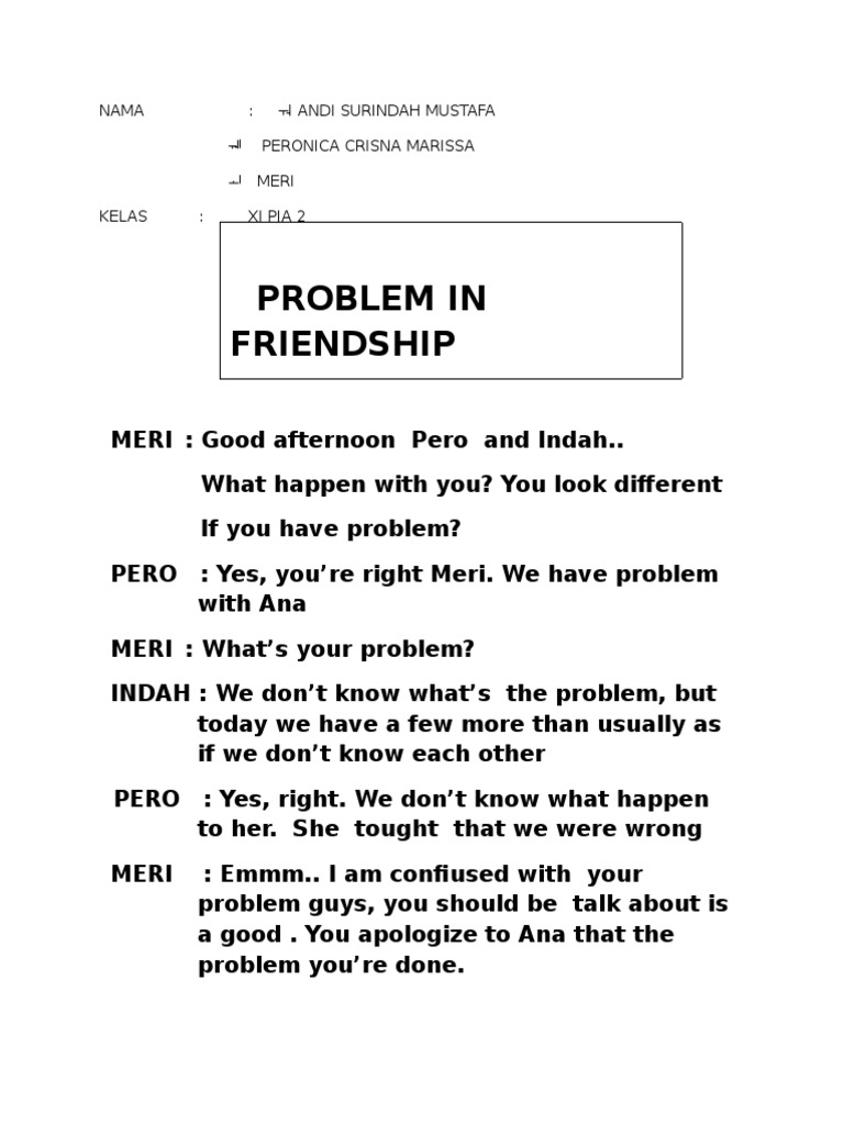 Problems in Friendship22 | PDF