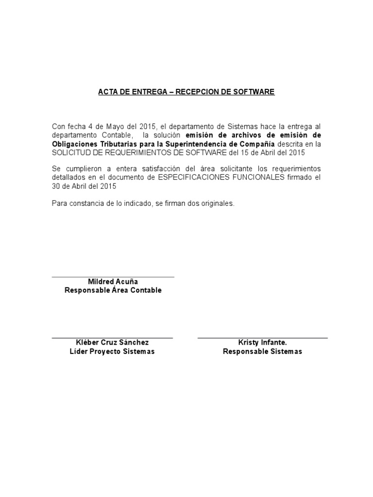 Acta de Entrega Recepción de Software  COBRANZA_CONSOLIDADO 2014