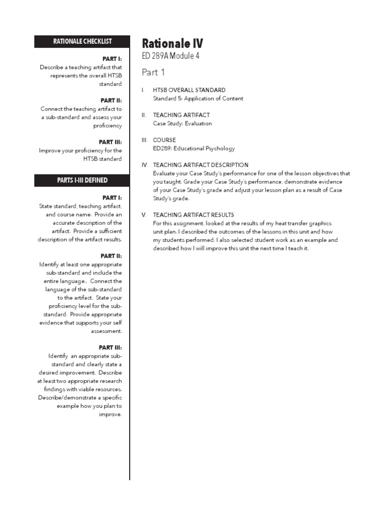 CN Standard 5 Rationale 2 | PDF | Critical Thinking | Educational ...