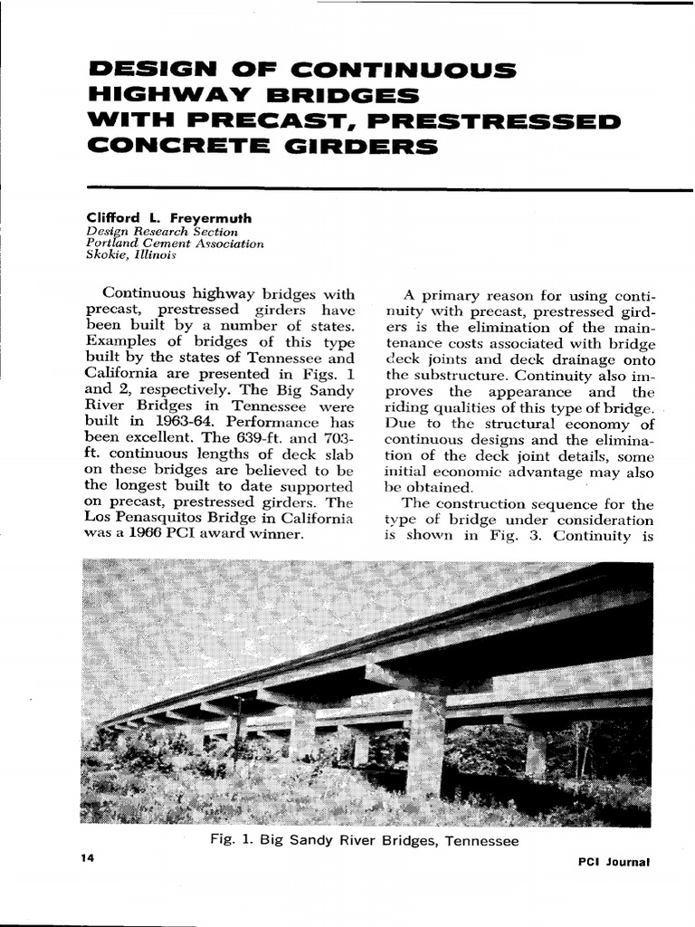 Continuous Highway Bridges Design | PDF | Precast Concrete | Beam ...