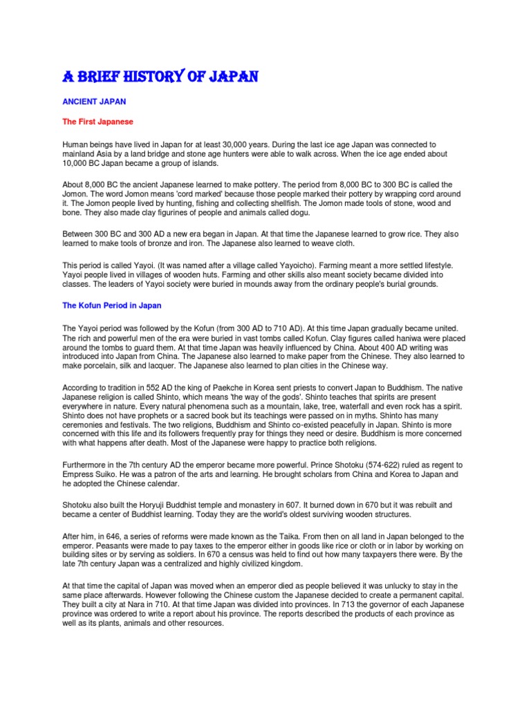 Brief history of japan empire of japan shinto