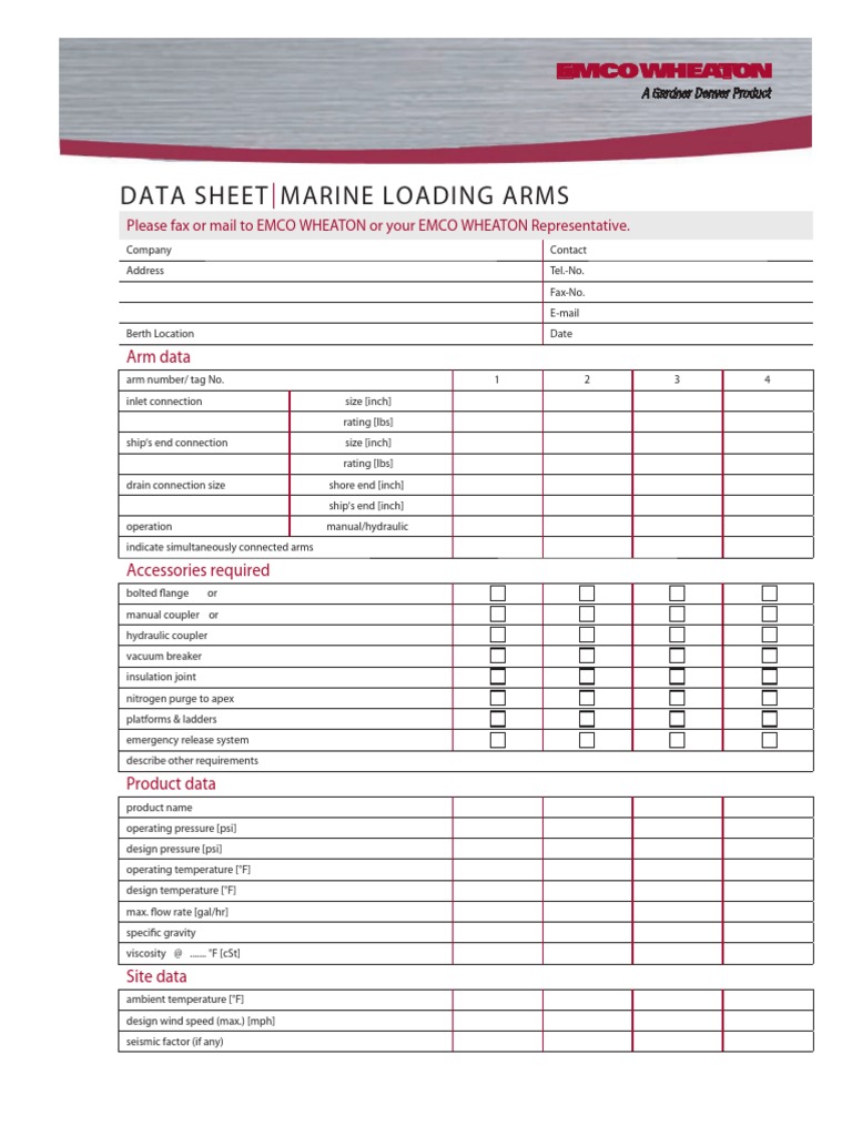 0904 Data Sheet Marine Loading Arm - USA | PDF | Transport | Nature