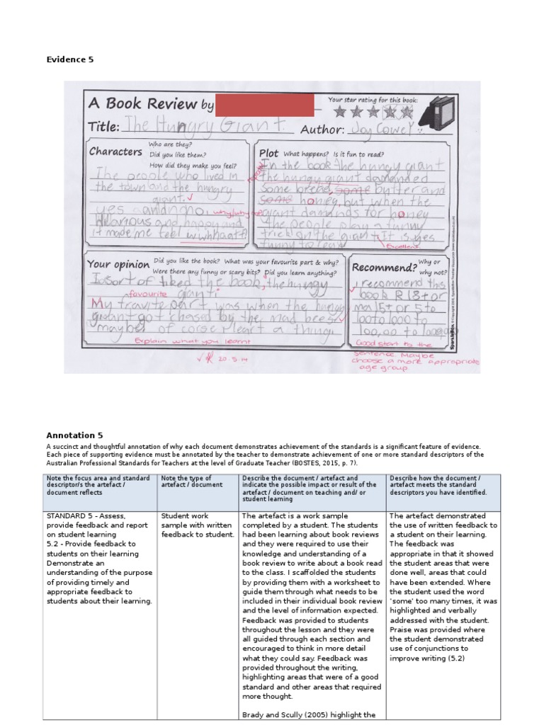 evidence 5 standard 5 Teachers Epistemology