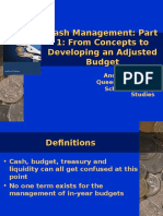 Cash Management: Part 1: From Concepts To Developing An Adjusted Budget