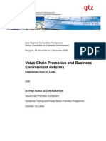 Value Chain Promotion and Business Environment Reforms