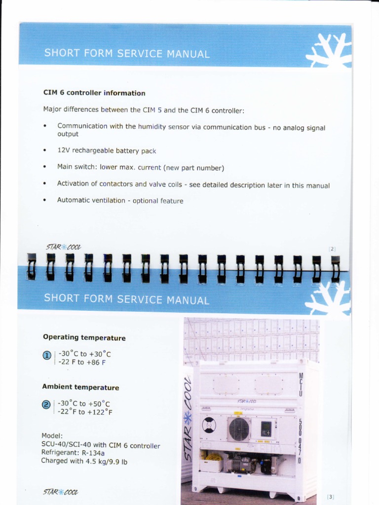 STARCOOL SHORT FORM SERVICE MANUAL (300dpi) PDF PDF Sensor