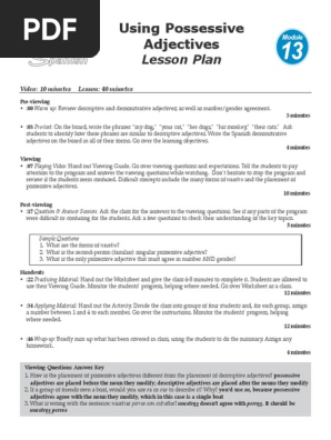 Standard Deviants Possessive Adjectives Student Copies-3