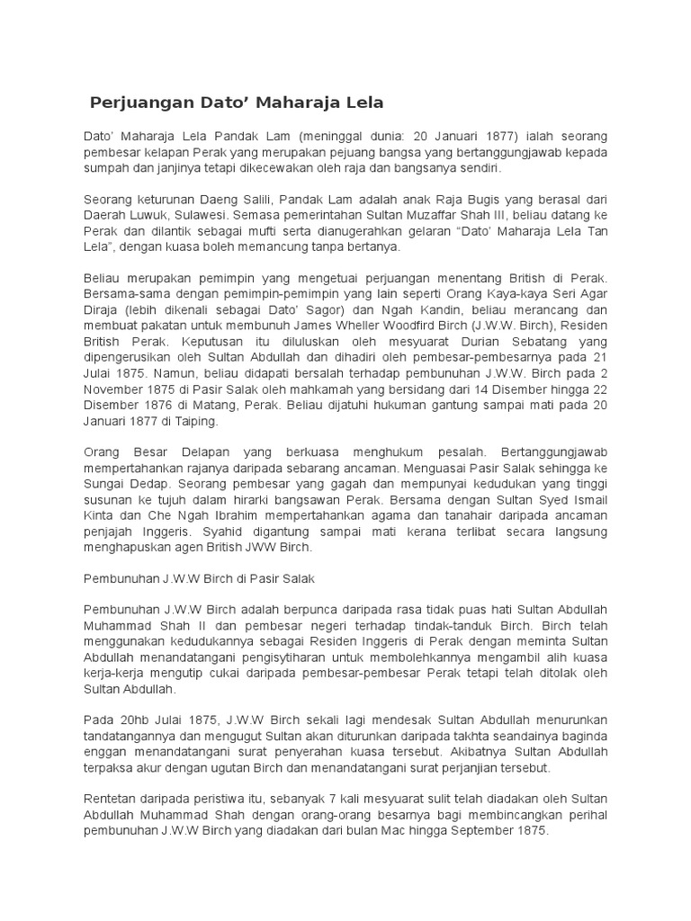 Pengenalan Dato Maharaja Lela
