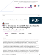 Three-Dimensional Flow and Lift Characteristics of A Hovering Ruby-Throated Hummingbird - Journal of The Royal Society Interface