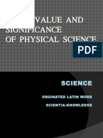 Need Value and Significance of Physical Science