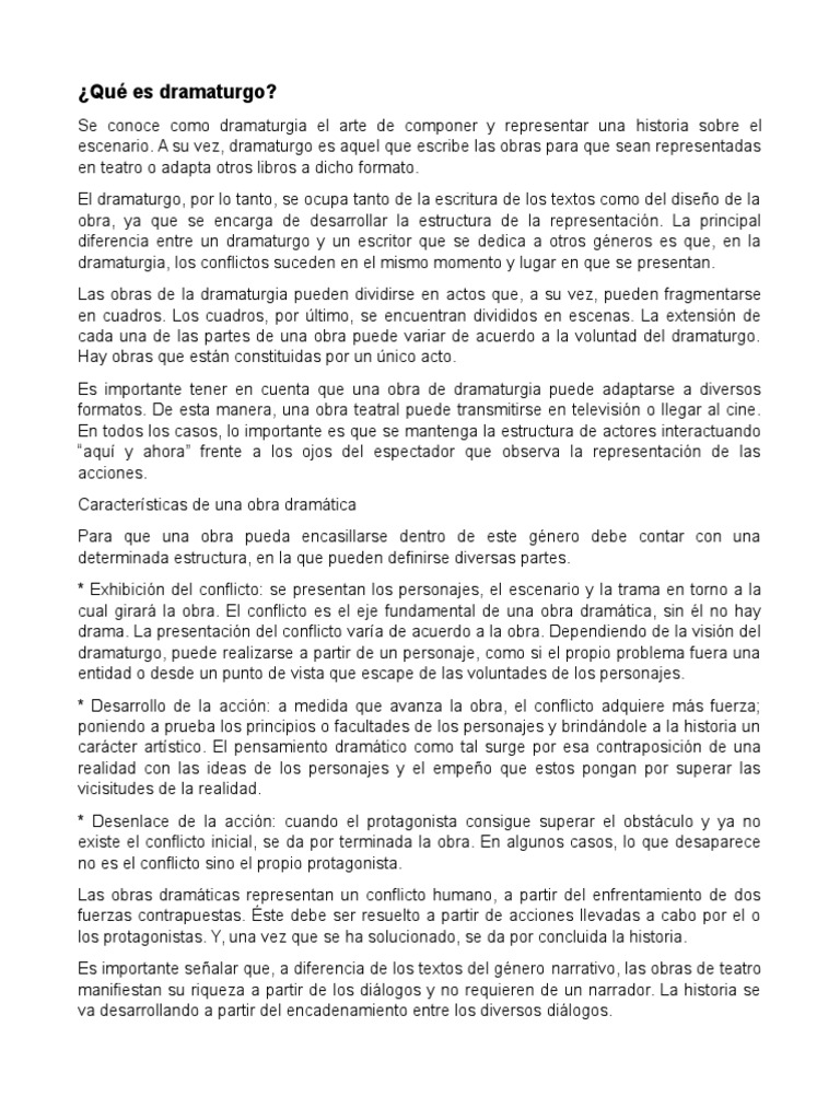Definición y función del dramaturgo | PDF | Dramaturgo | Teatro