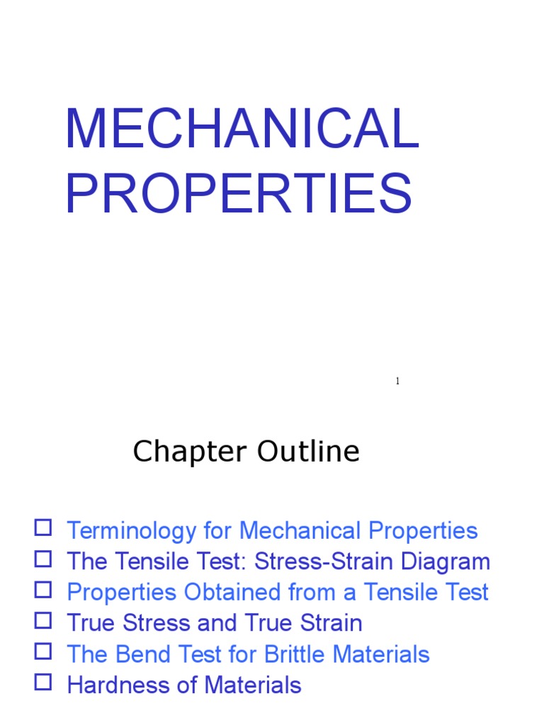 Mechanical Properties PDF Deformation (Engineering) Elasticity