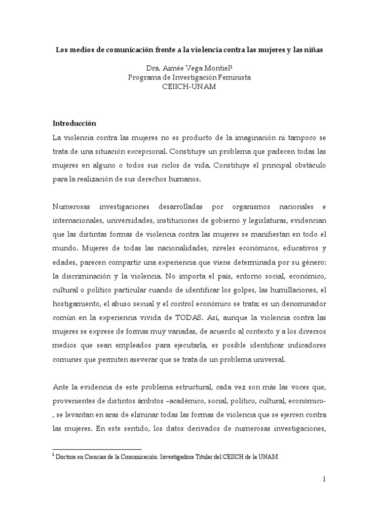 Medios y Violencia de Género | PDF | La violencia contra las mujeres ...
