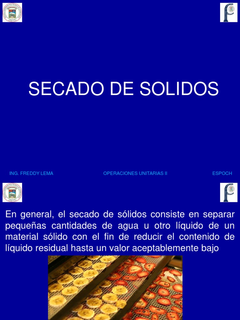 1 Secado de Solidos PDF Ciencia de los materiales Materiales