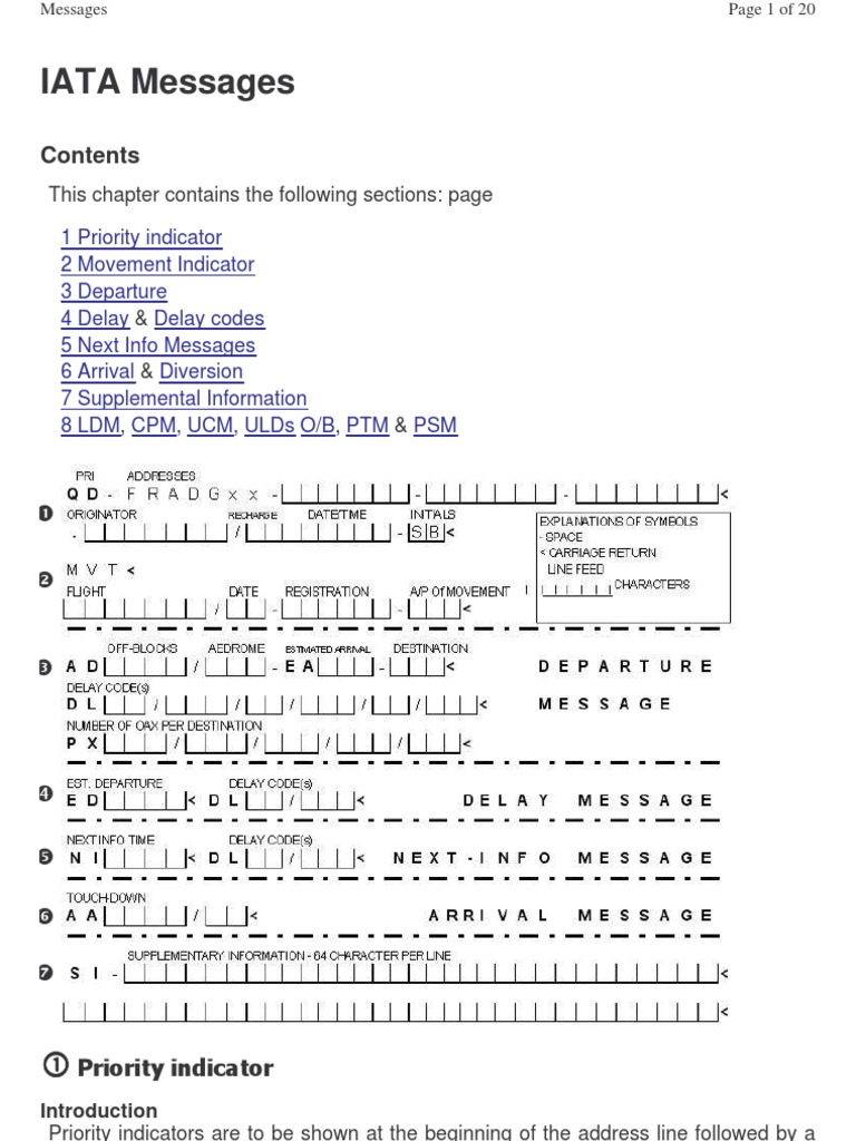 IATA LDM and Movement Message Guide | PDF | Aviation | Transport