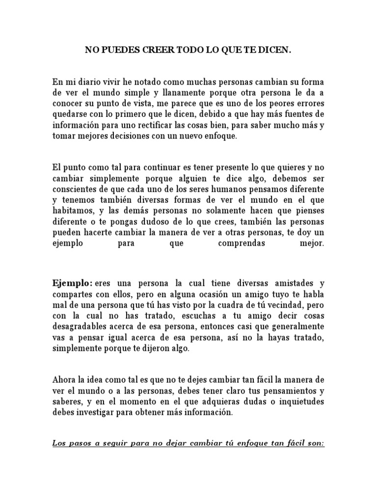 No Creas Todo lo que Te Dicen | PDF | Información | Toma de decisiones