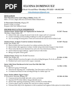 Eloina Dominguez Resume 2017 Internship Academia