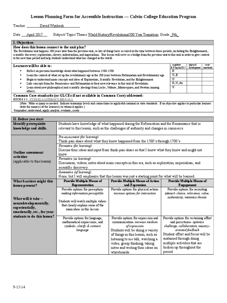 Ph lesson plan 2 transition question age of enlightenment free 30