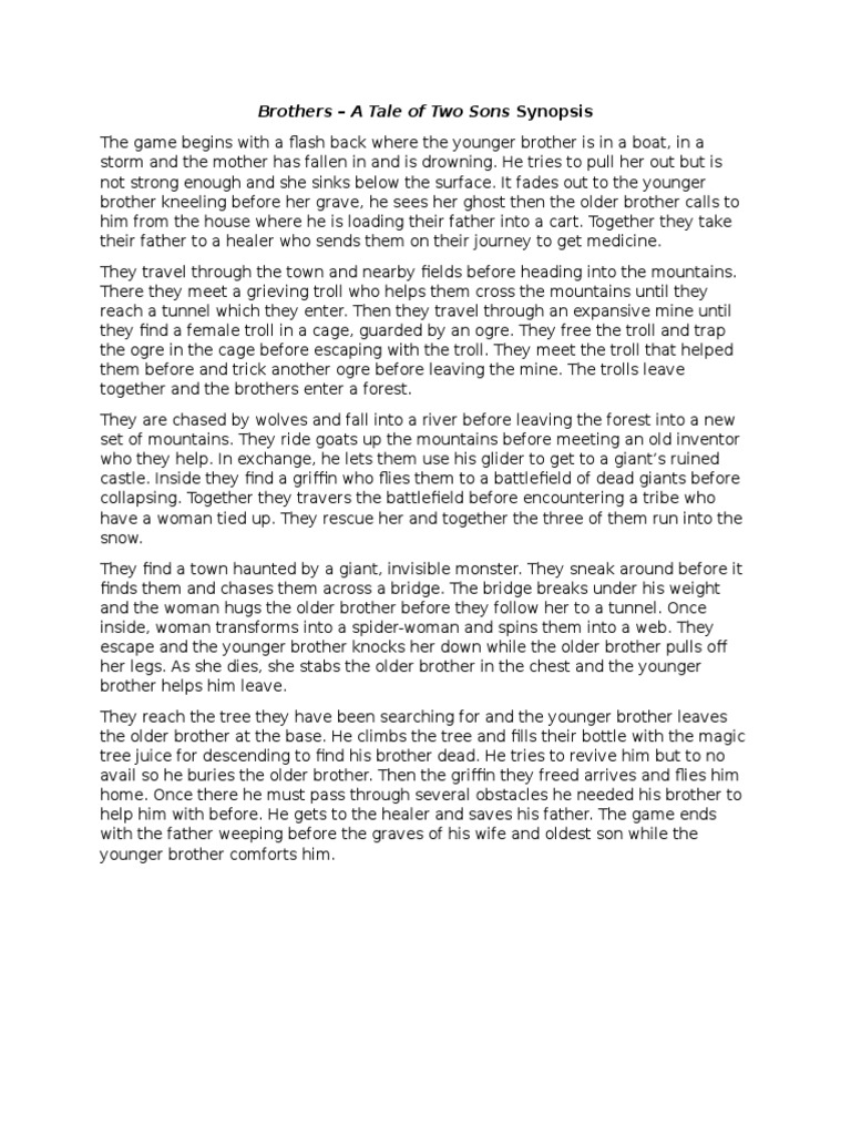 Brothers: A Tale of Two Sons Summary | PDF | Leisure | Sports