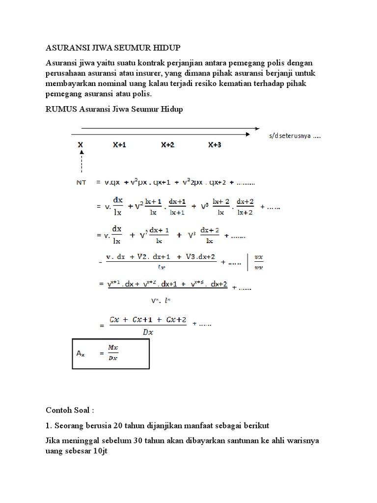 11+ Contoh Soal Anuitas Seumur Hidup Kumpulan Contoh Soal