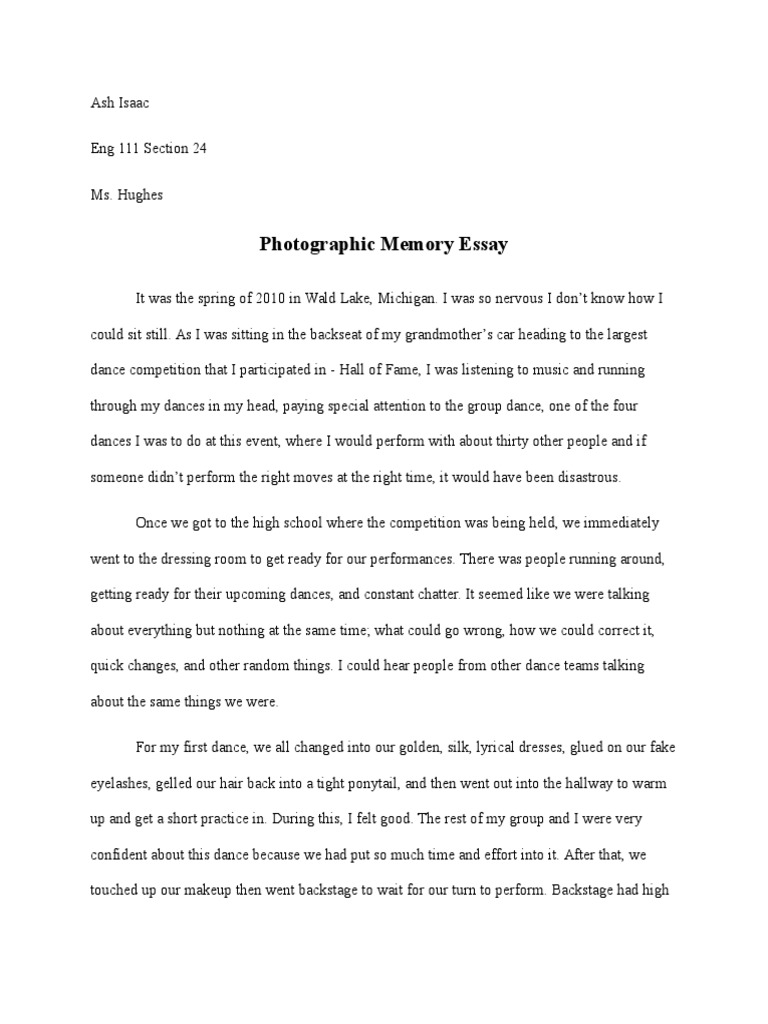 Photographic Memory Essay | PDF | Leisure | Entertainment (General)