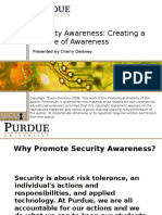Security Awareness: Creating A Culture of Awareness: Presented by Cherry Delaney