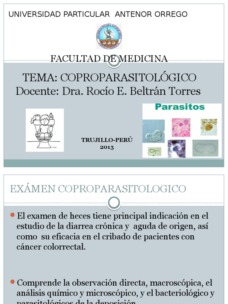 Examen Coproparasitológico y Heces | PDF | Diarrea | Heces