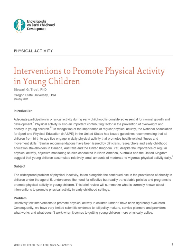 Interventions To Promote Physical Activity in Young Children | PDF ...