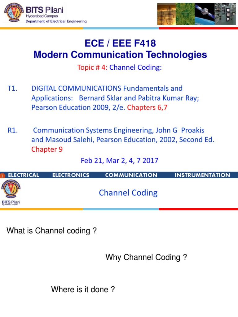 Channel Coding in Digital Communication | PDF | Linear Subspace ...