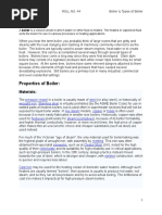 Properties of Boiler