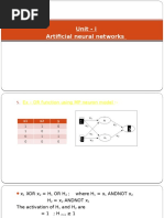 Unit - I Artificial Neural Networks