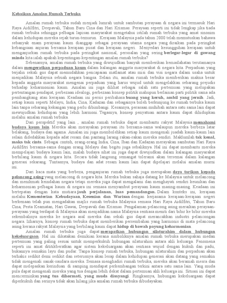 Kebaikan Amalan Rumah Terbuka