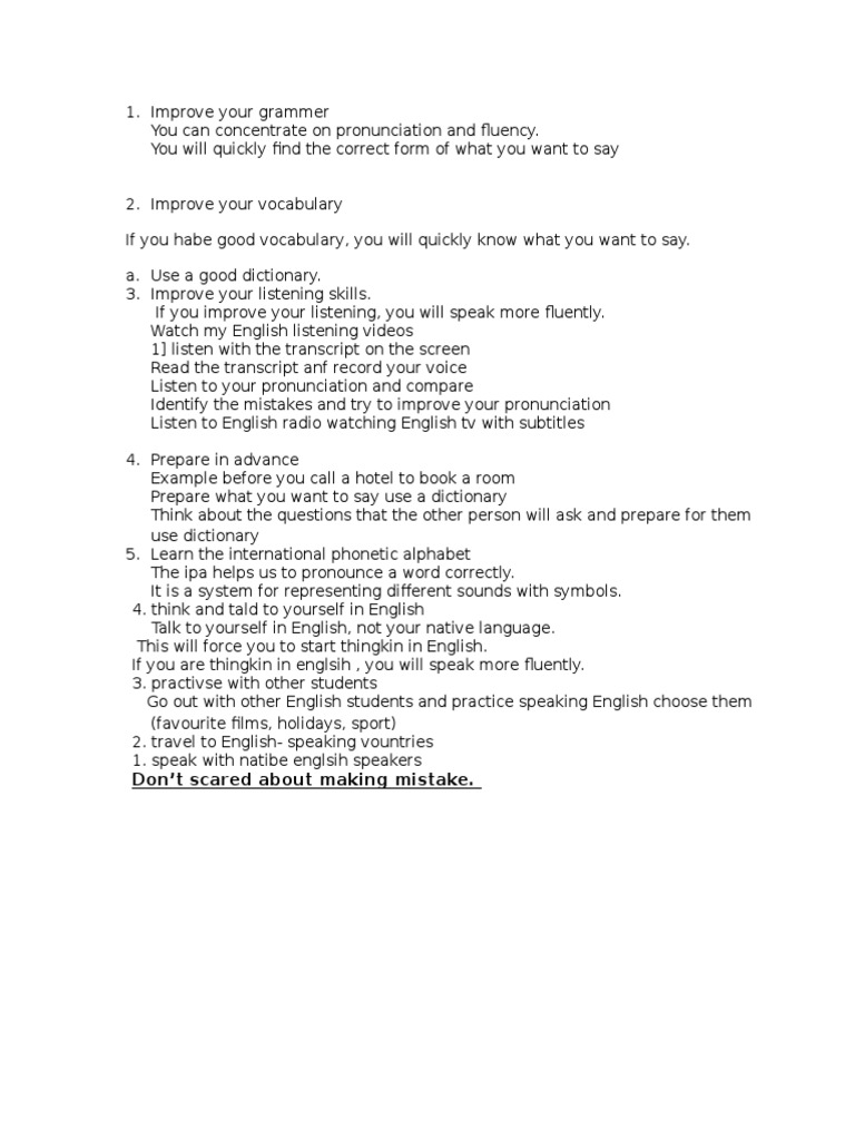 Improve Your Speaking English Pdf