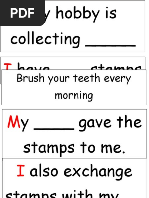 Sentence Strip My Hobbies