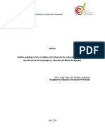 Análisis Pedagógico de La Evaluacion Segun Modelo