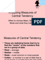 Analyzing Measures of Central Tendency: When To Choose Mean, Median, Mode and What They Indicate